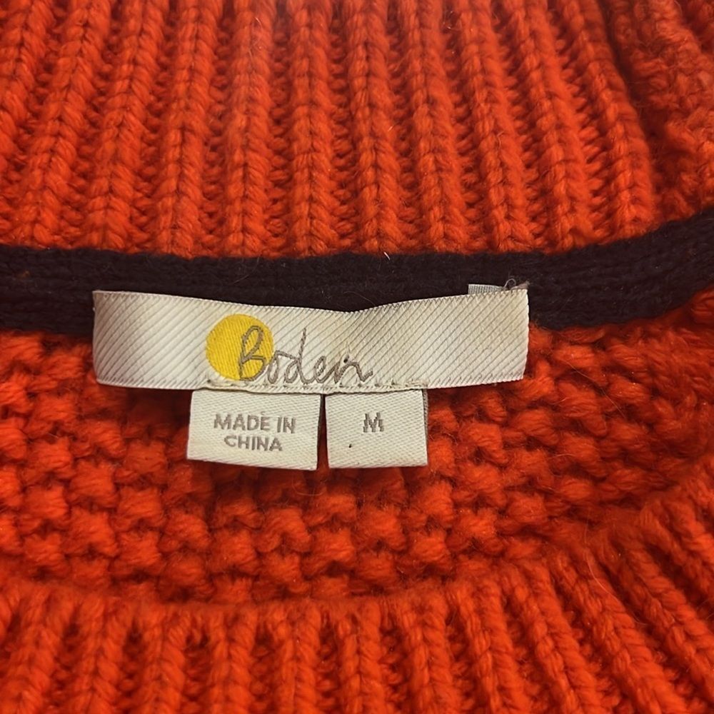 Boden orange wool blend crew neck sweater size medium - Picture 7 of 9